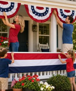 Alternative view of 2Pack American Bunting Flag Veterans Day 4th of July 2x20Ft USA Patriotic Banner for Outside Porch Outdoor Red,White & Blue Bunting Decor Home Garden Décor Independence Day Memorial Days