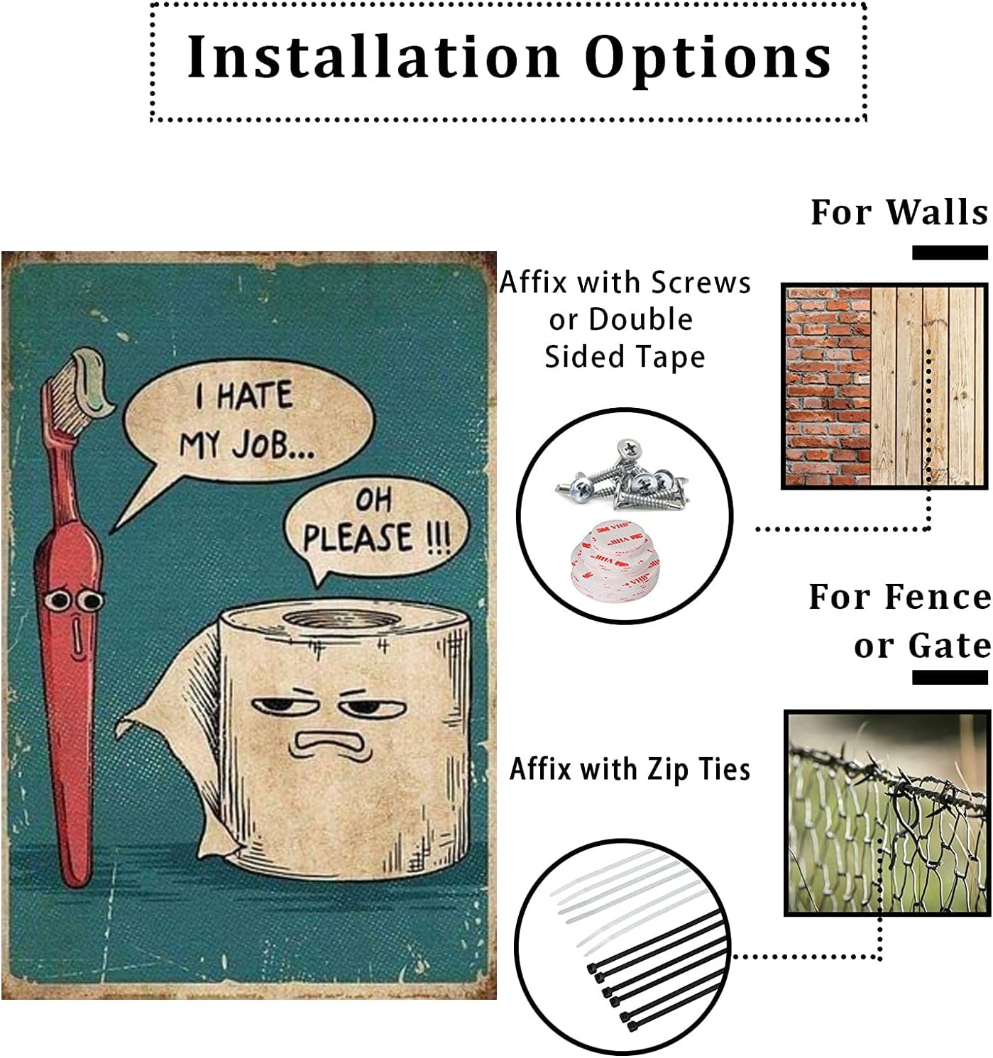 Metal Sign I Hate My Job Oh Please Funny Toilet Retro Tin Sign Bathroom Wall Art Home Décor, 12x8inch - Image 4