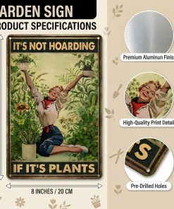 Alternative view of Gardening Gifts It‘s Not Hoarding If It's Plants Vintage Garden Signs for Home Garden Greenhouse Living Room Bedroom Yard Backyard Outdoor Decor 8X12 Inch (3066)