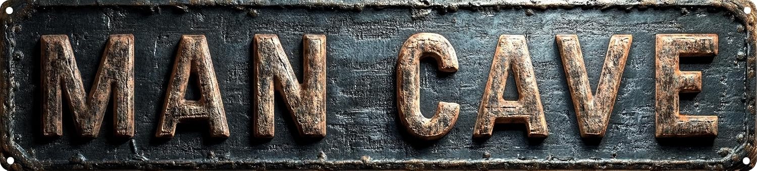 Vintage Tin MAN CAVE Sign Retro Metal Sign,Suitable for home, cafe, club, bar, garage, gym, restaurant Plaque 4x16 Inch