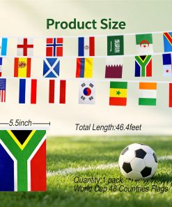 Alternative view of 2026 World Cup Team Flags Banner String 48 Countries Flags Banner Set for World Cup Soccer Party Sports View Bar Club Garden Decorations,5.5 x 8.2Inch