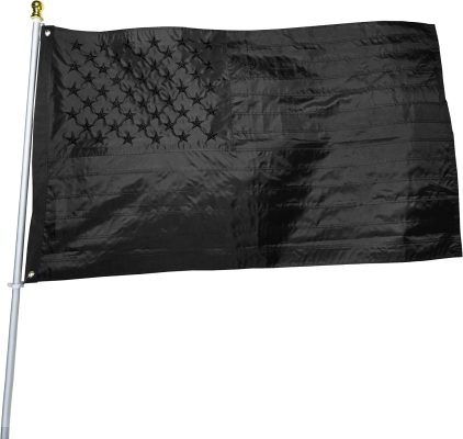 Black American Flag 3x5 ft: Heavy Duty Outdoor US Flag Made from Nylon | Embroidered Stars - Sewn Stripes - UV Protection and Waterproof All Black USA Flag Perfect for Outdoors! (Not Include Pole)