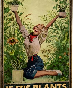 Gardening Gifts It‘s Not Hoarding If It's Plants Vintage Garden Signs for Home Garden Greenhouse Living Room Bedroom Yard Backyard Outdoor Decor 8X12 Inch (3066)
