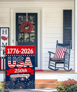 Alternative view of 250 Anniversary USA Garden Flags 12 x 18 Double Sided for Outside, 1776-2026 Patriotic Commemorative Yard Flags, 250 Anniversary USA Merchandise