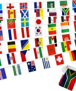 2026 World Cup Team Flags Banner String 48 Countries Flags Banner Set for World Cup Soccer Party Sports View Bar Club Garden Decorations,5.5 x 8.2Inch