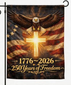 250 Anniversary USA Flag, 1776 250 Years of Freedom Yard Flag Decor for 4th of July,small patriotic garden flag 12x18 Inch (Flag-G)