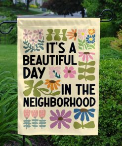 Alternative view of [12"x18"] It’s a Beautiful Day in the Garden Flag – Retro Flower Neighborhood Flag, Happy Outdoor Yard, Double-Sided Banner for Spring & Summer Decor, Seasonal Decoration, Farmhouse, Patio