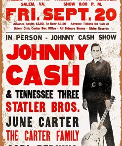 Johnny Tin Sign 1968 Cash in Virginia Vintage Metal Signs 8 x 12 Inches