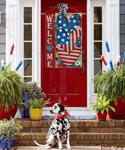 Alternative view of Patriotic Heart Memorial Day 4th of July House Flag 28x40" | Double Sided, Weather & Fade Resistant, Yard Outdoor Decoration, for Outside, American Stars and Stripes