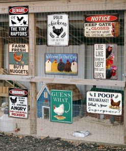 Alternative view of Funny Chicken Coop Signs Outdoor Decor - Personalized Metal Farm Signs for Outdoors, Vintage Chickens Tin Sign 8x12 Inches (9-Pack) - Chicken Gifts for Chicken Lovers, Farmhouse Yard Fence & Garden Wall Decor