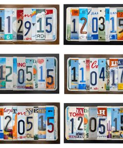 Alternative view of Personalized License Plate Date Sign – Custom Anniversary Sign – Handmade from Real Cut License Plates – Wedding, 10th Anniversary (Tin/Aluminum), Birthday & Special Occasion Décor