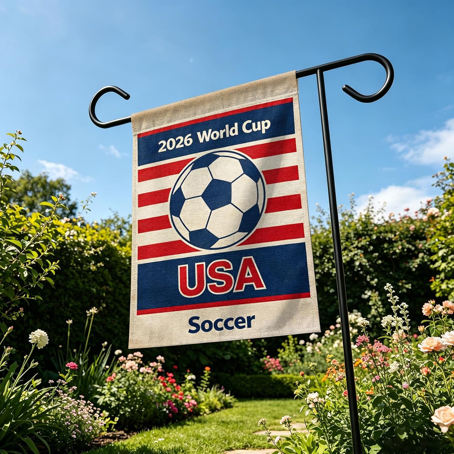 2026 World Cup Garden Flag USA Soccer-12x18 Inch Patriotic Sports Fan Yard Decor - Image 4