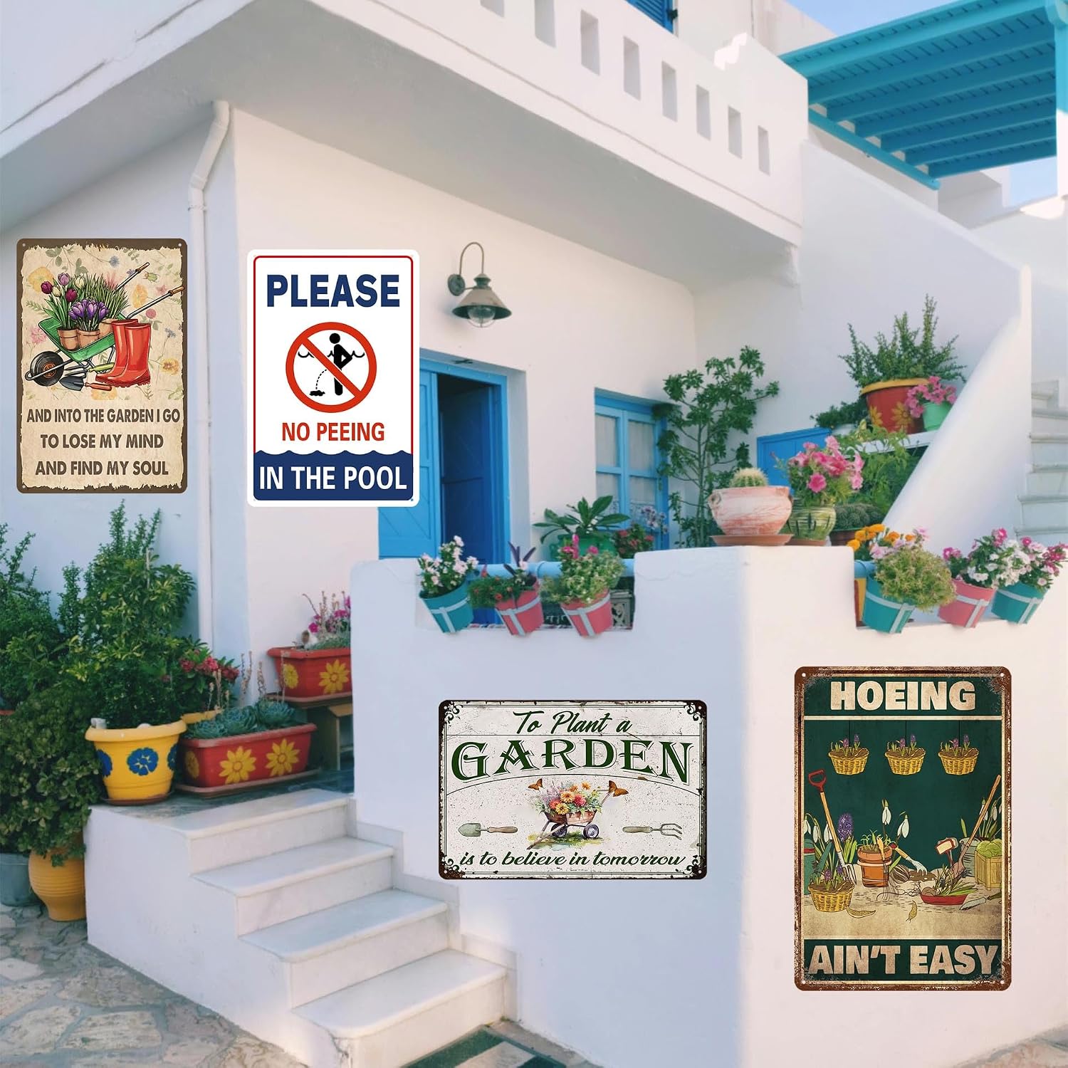 Funny Metal Tin Signs Pool Signs And Decor Outdoor Bar Sign Funny Sarcastic Work Office Decor Relax We Are All Crazy It Isn'T A Competition Relax Beach Sign 12x8 Inch - Image 7