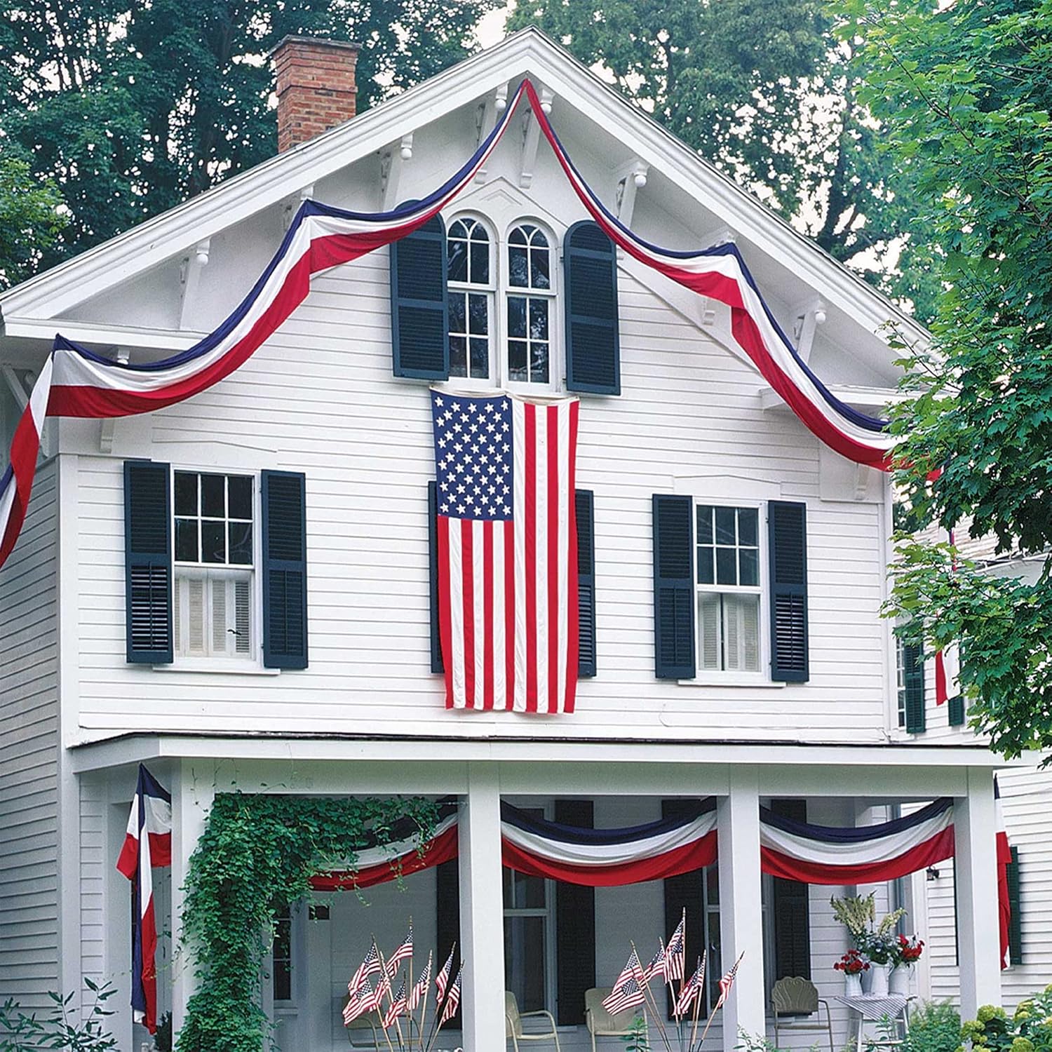 2Pack American Bunting Flag Veterans Day 4th of July 2x20Ft USA Patriotic Banner for Outside Porch Outdoor Red,White & Blue Bunting Decor Home Garden Décor Independence Day Memorial Days - Image 5