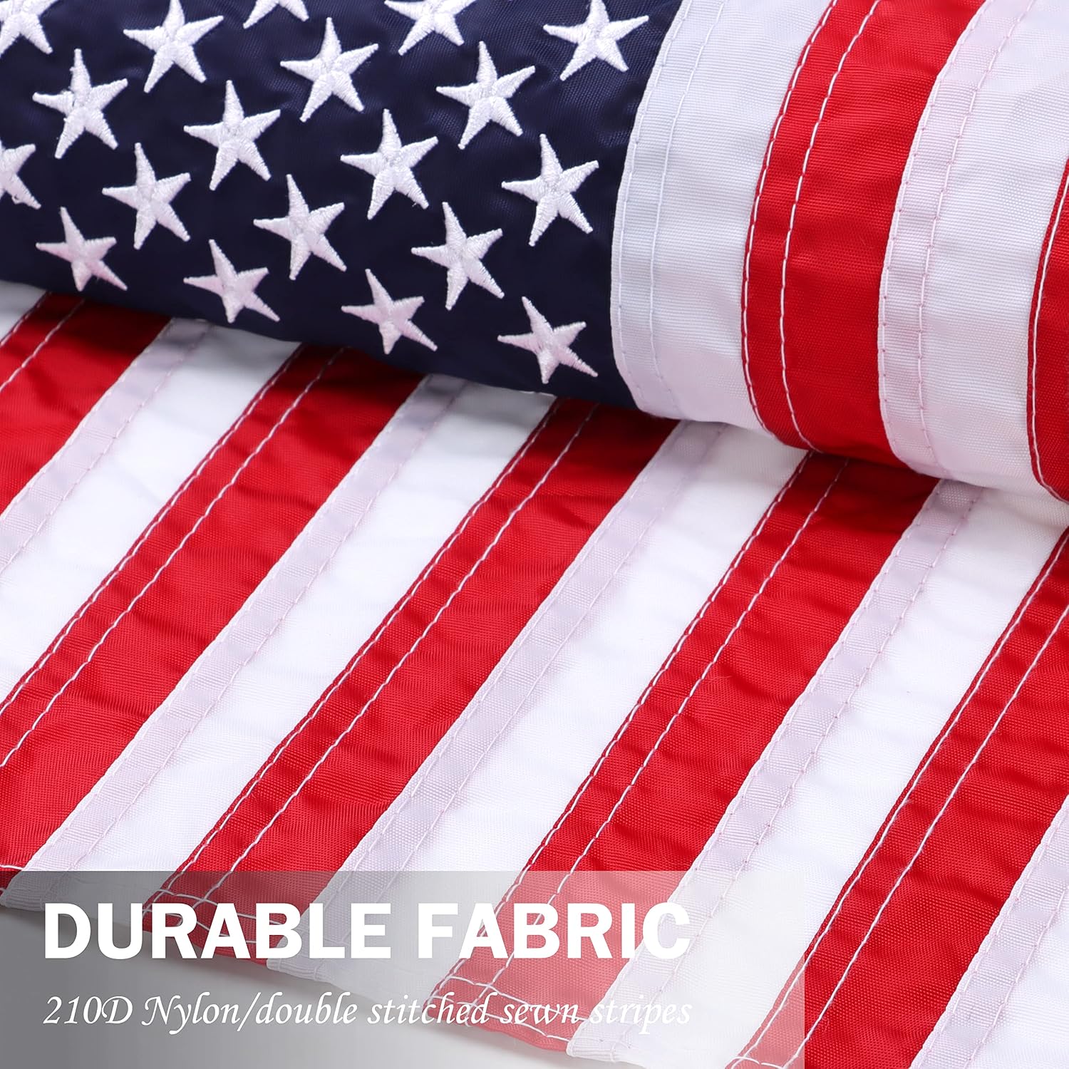 2 Pack American Flag Garden Flags Embroidered - 12''x18'', Deluxe Embroidered Stars and Sewn Stripes USA Garden Flags,Patriotic Decorative Yard Flags for Garden and Home, 210D Nylon - Image 4